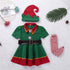 2019 green Elf Girls christmas Costume Festival Santa Clause for Girls New Year chilren clothing Fancy Dress Xmas Party Dress - menochic
